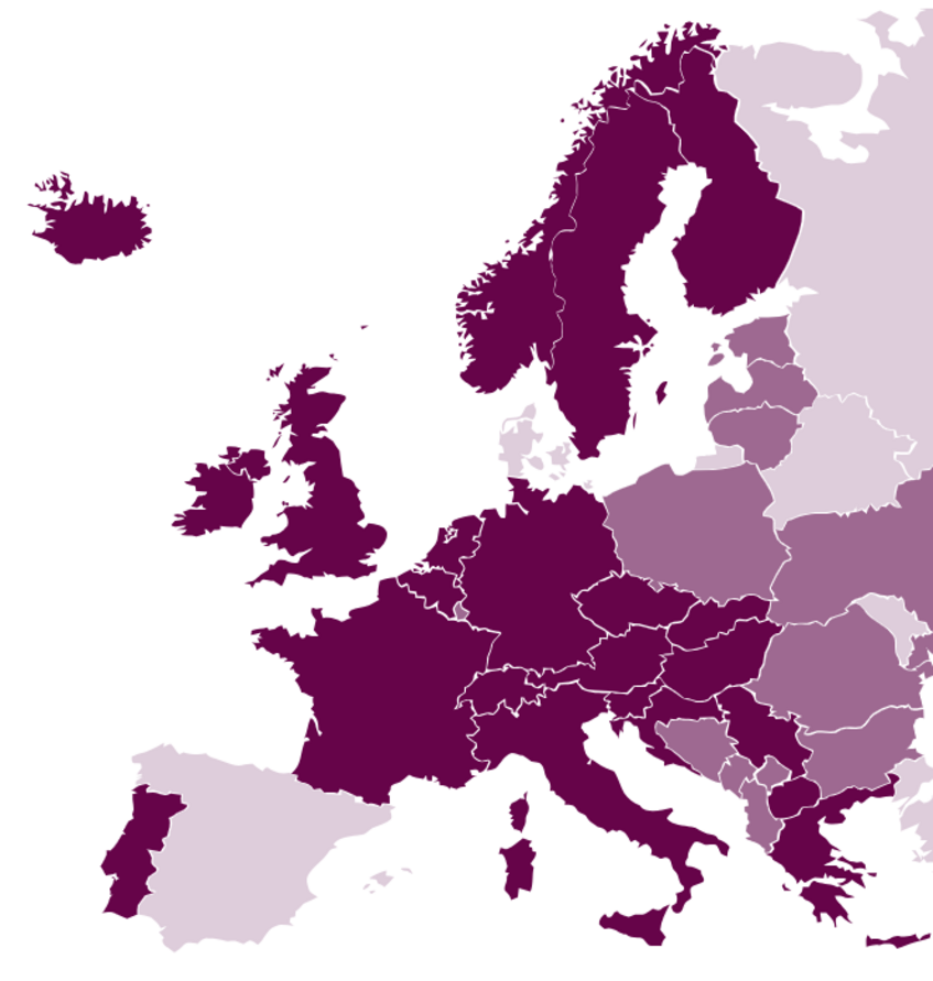 Map showing CESSDA member countries