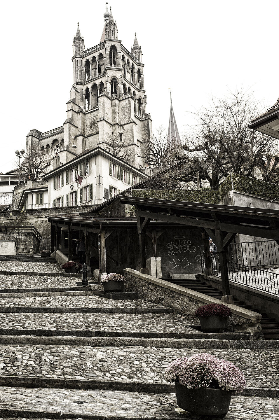 The gothic cathedral of Lausanne.